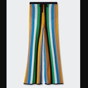 NWT Mango x Simon Miller Striped Openwork knitted trousers
